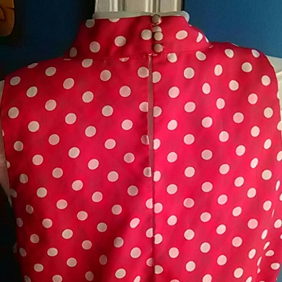 Red ad white dot dress - Picture 2 of 4